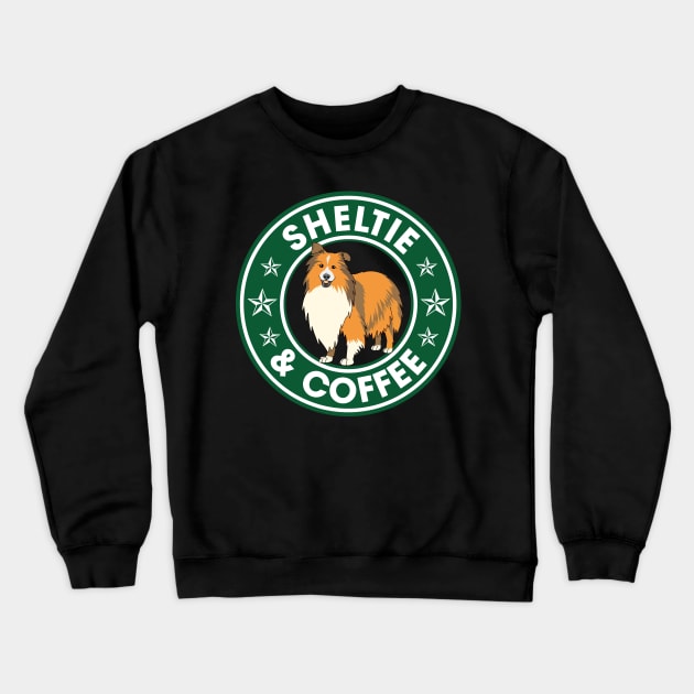 Sheltie And Coffee Crewneck Sweatshirt by ChristianCrecenzio